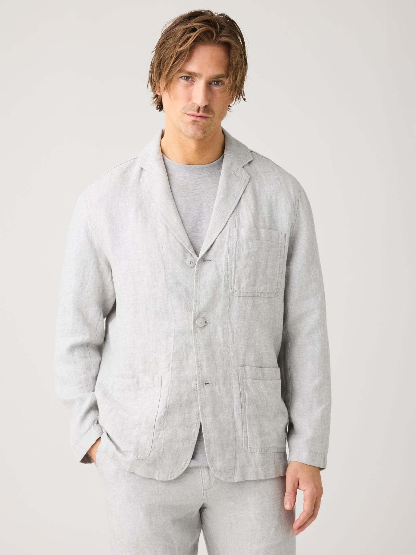KnowledgeCotton Apparel KnowledgeCotton, Linen Blazer, ultimate grey, L
