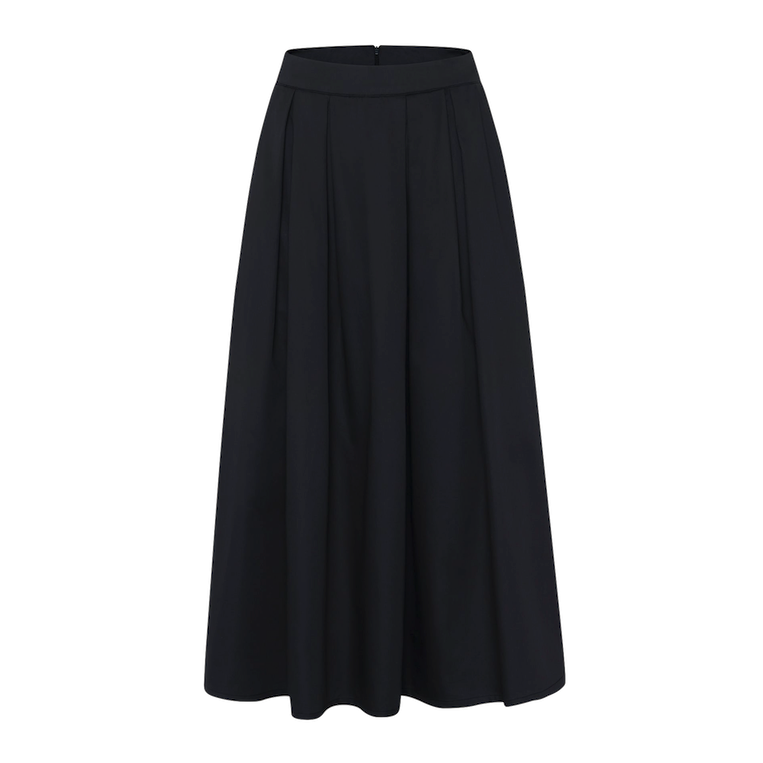 KnowledgeCotton Apparel KnowledgeCotton, Satin Pleat Skirt, black jet, M