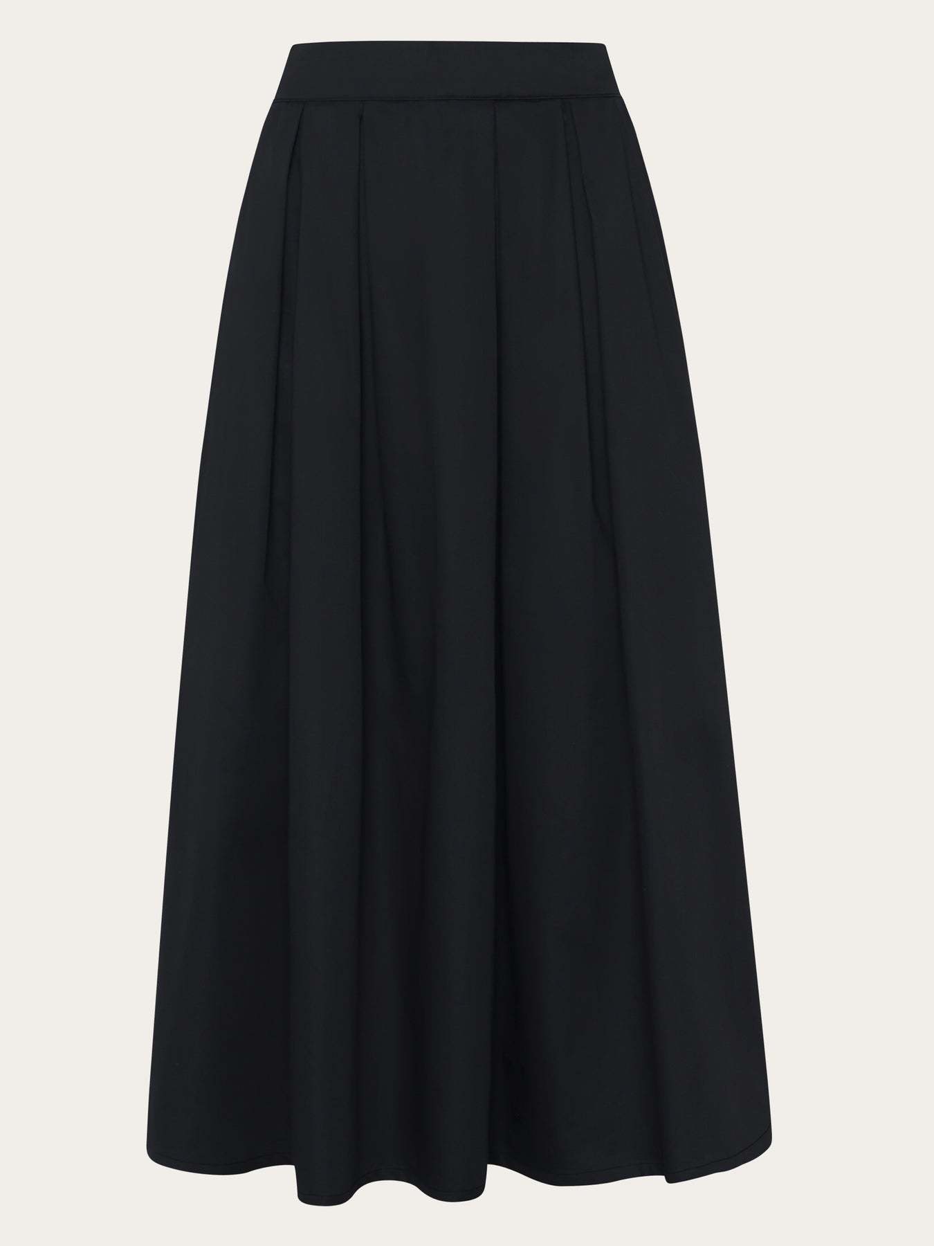 KnowledgeCotton Apparel KnowledgeCotton, Satin Pleat Skirt, black jet, S