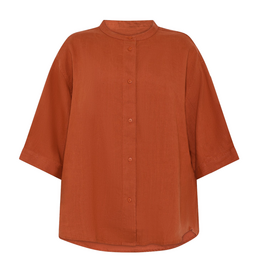 KnowledgeCotton Apparel KnowledgeCotton, Organic Linen Shirt, burnt brick, M