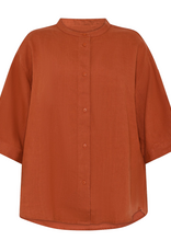 KnowledgeCotton Apparel KnowledgeCotton, Organic Linen Shirt, burnt brick, XS