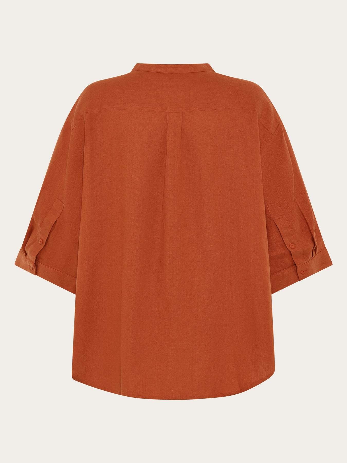 KnowledgeCotton Apparel KnowledgeCotton, Organic Linen Shirt, burnt brick, XS