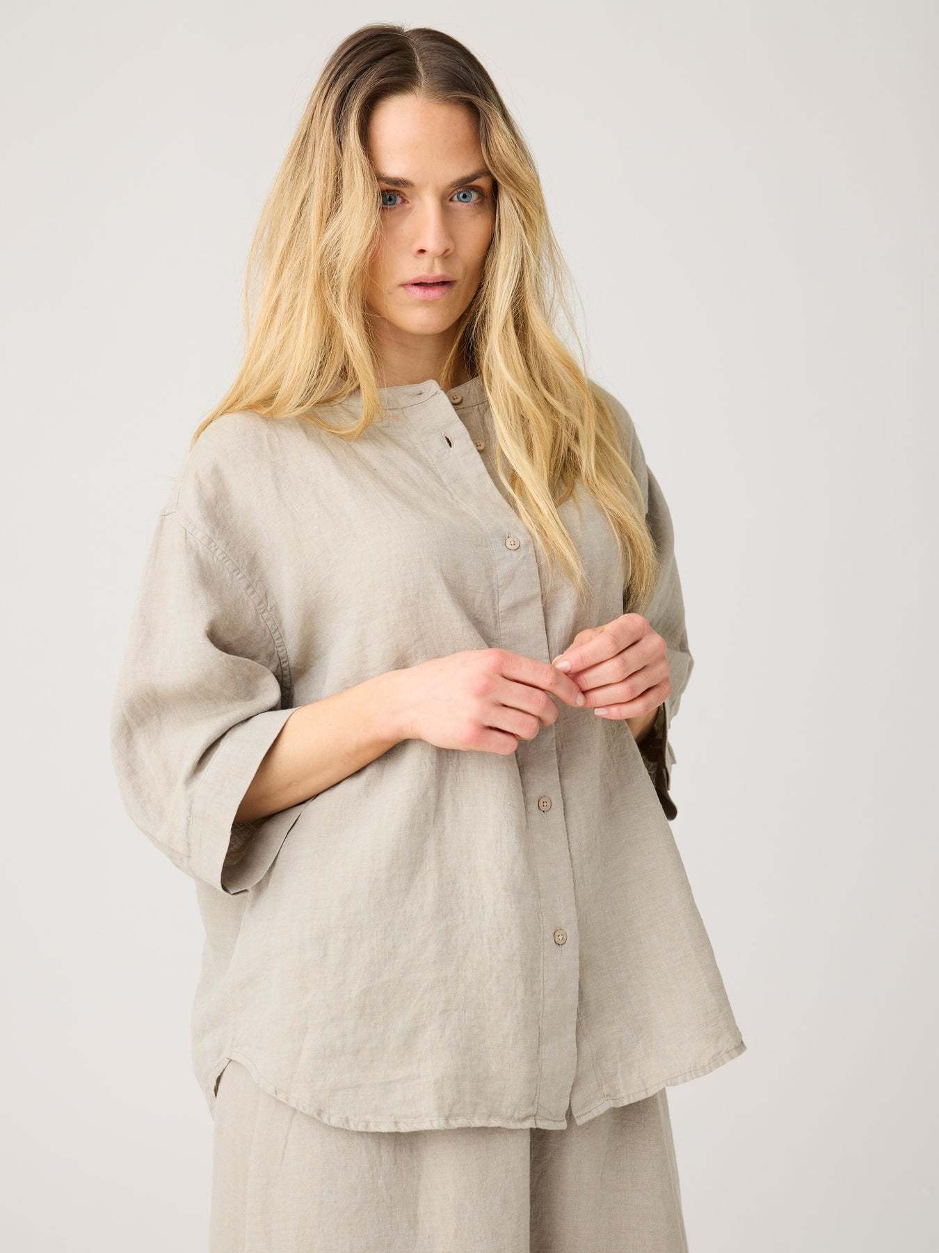 KnowledgeCotton Apparel KnowledgeCotton, Organic Linen Shirt, twill, L