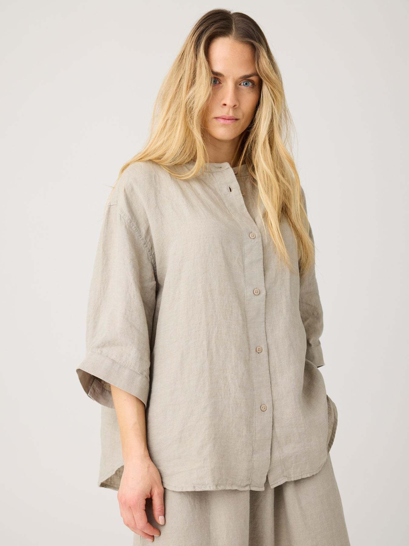 KnowledgeCotton Apparel KnowledgeCotton, Organic Linen Shirt, twill, S