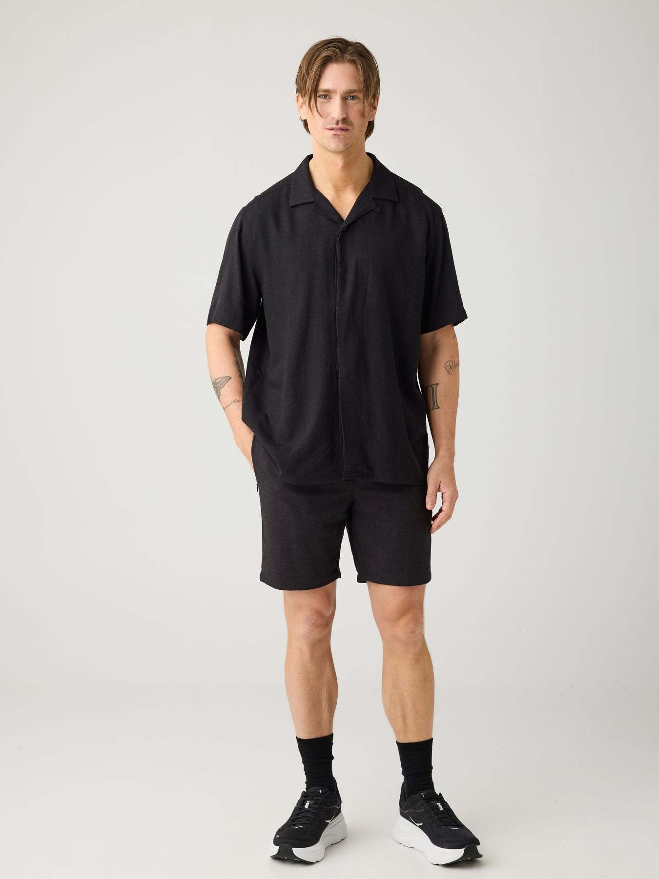 KnowledgeCotton Apparel KnowledgeCotton, Astral Comfort Linen Blend Shorts, black jet, S