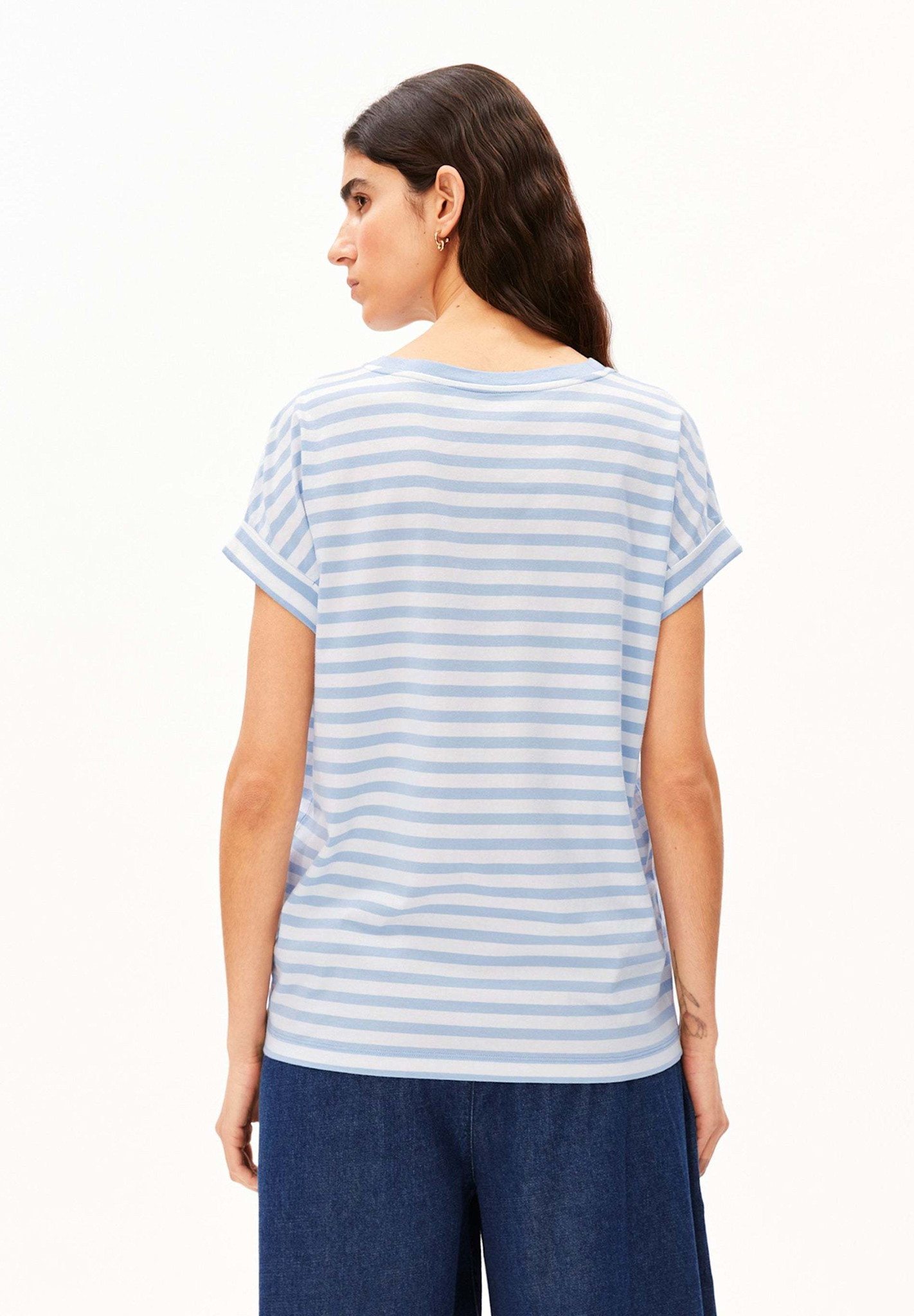 Armedangels Armedangels, Idaara Stripes, white-soft blue, L