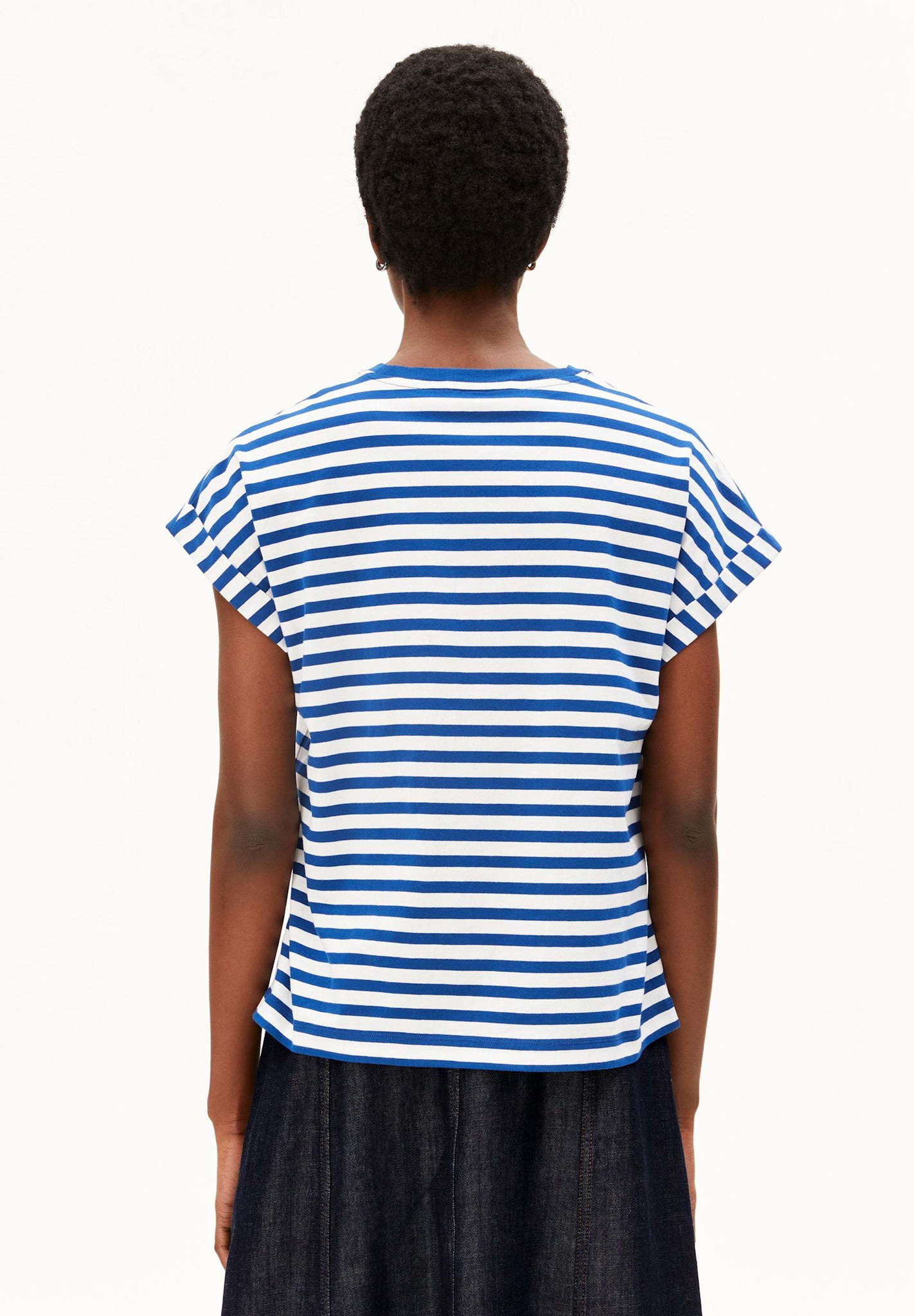 Armedangels Armedangels, Idaara Stripes, white-lapis blue, S