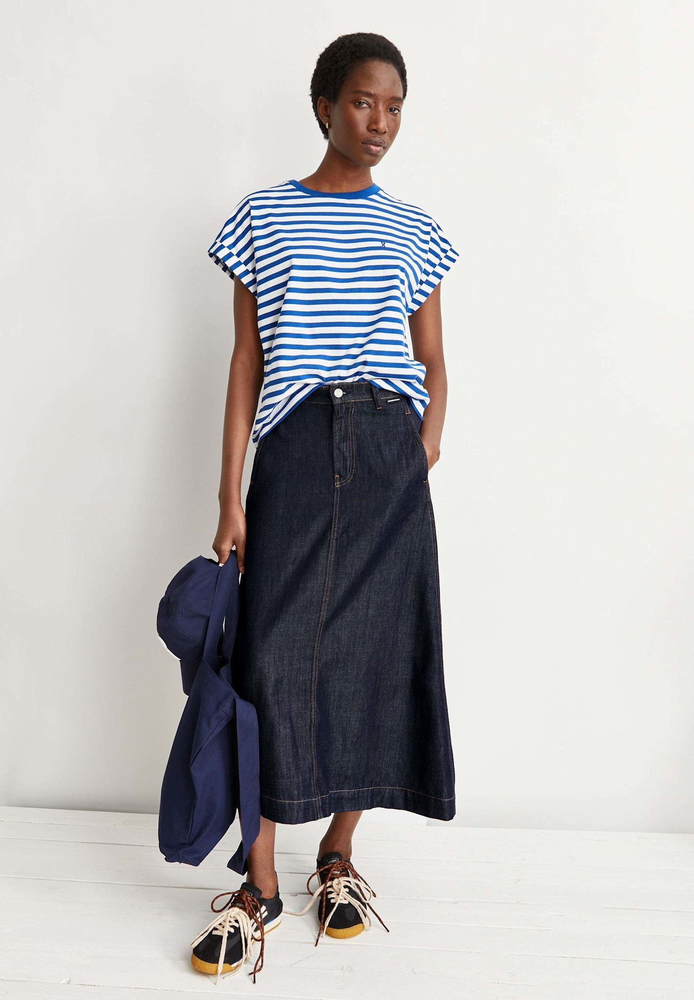 Armedangels Armedangels, Idaara Stripes, white-lapis blue, S