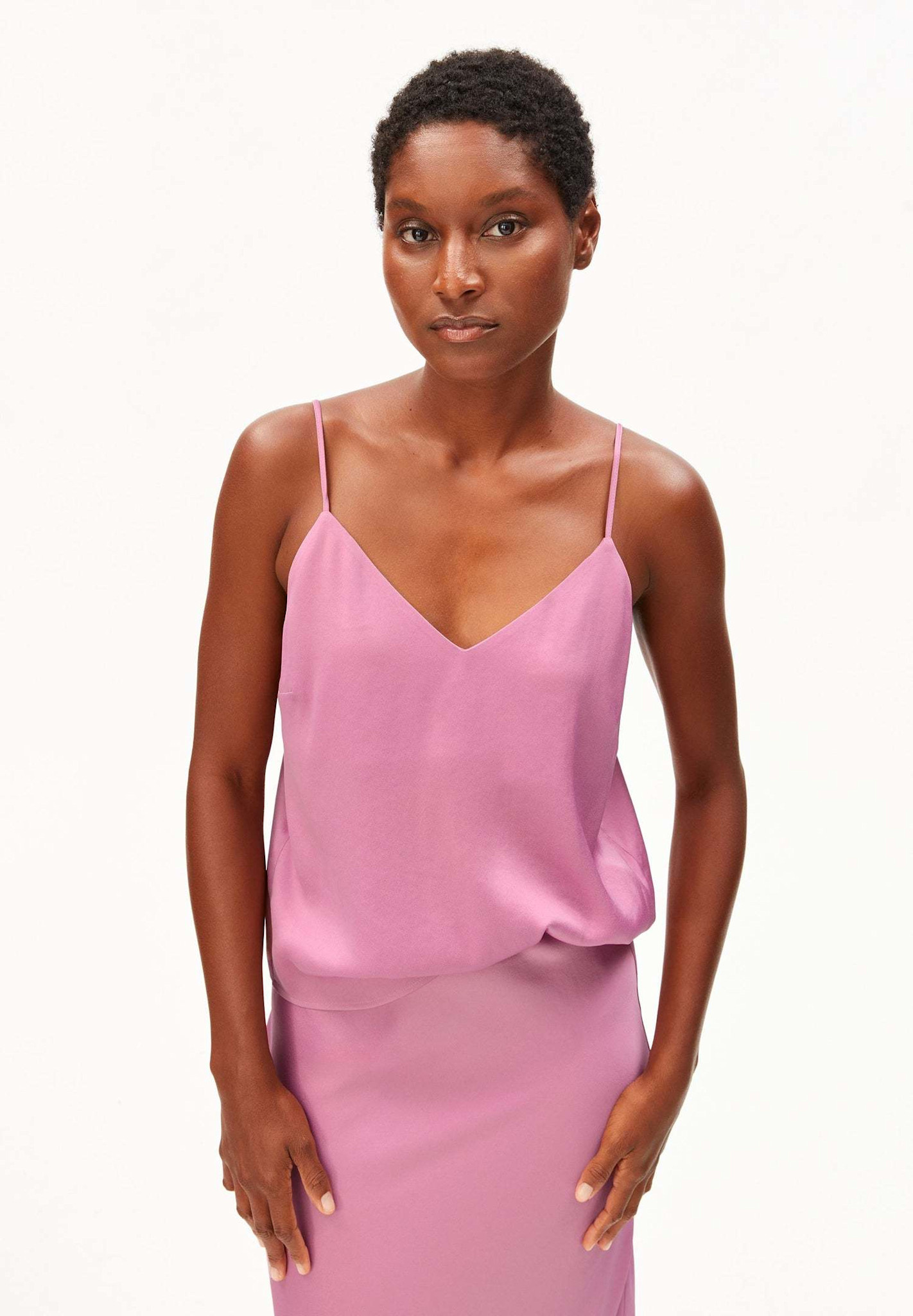 Armedangels Armedangels, Satin Spaghetti Top, washed berry, L