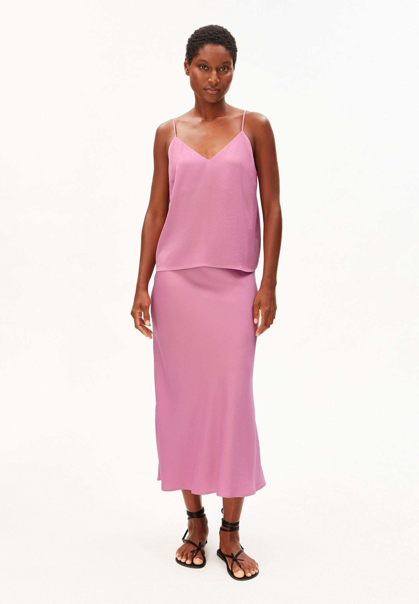 Armedangels Armedangels, Satin Spaghetti Top, washed berry, S