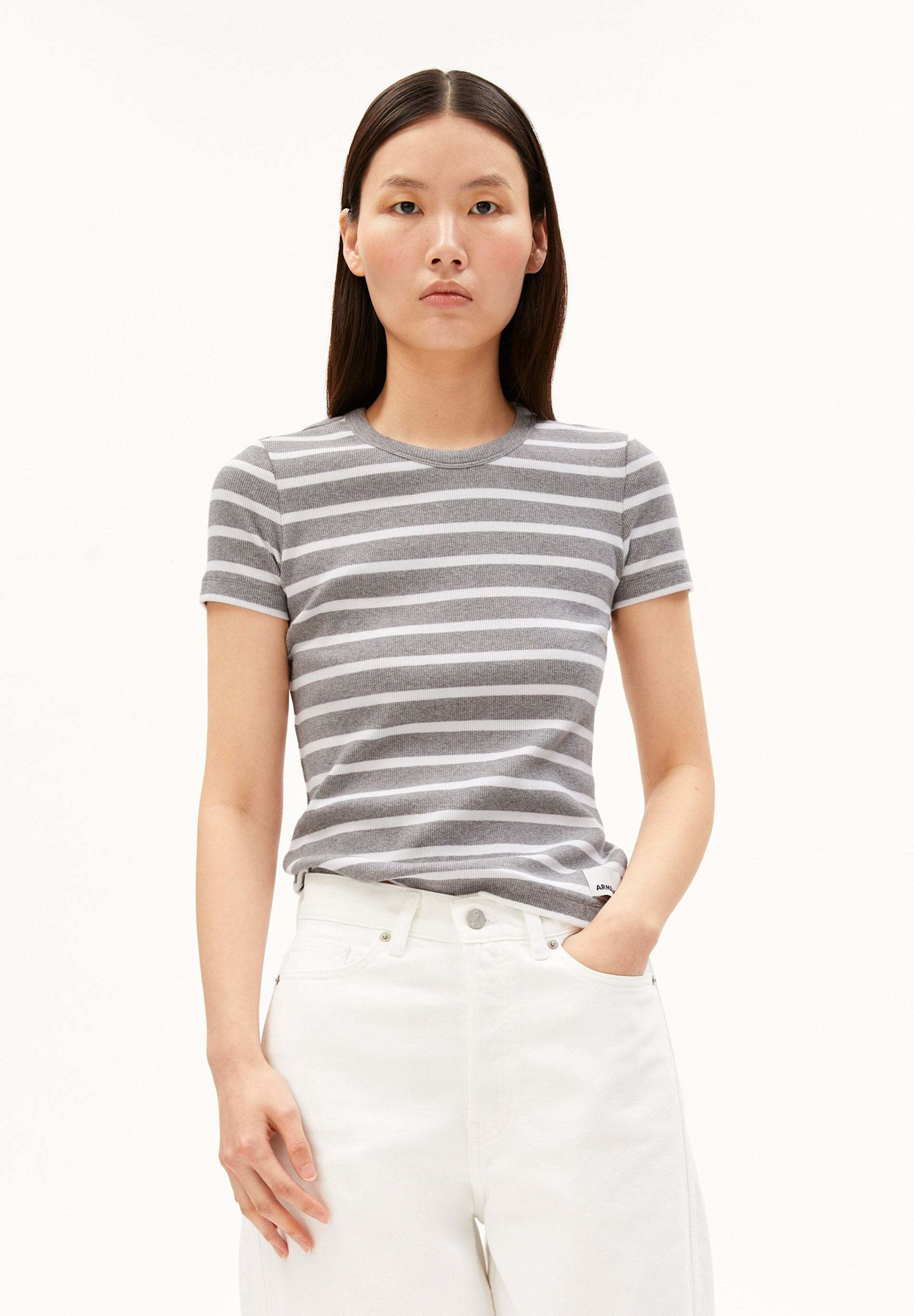 Armedangels Armedangels, Kardaa Stripe, silver melange-white, M