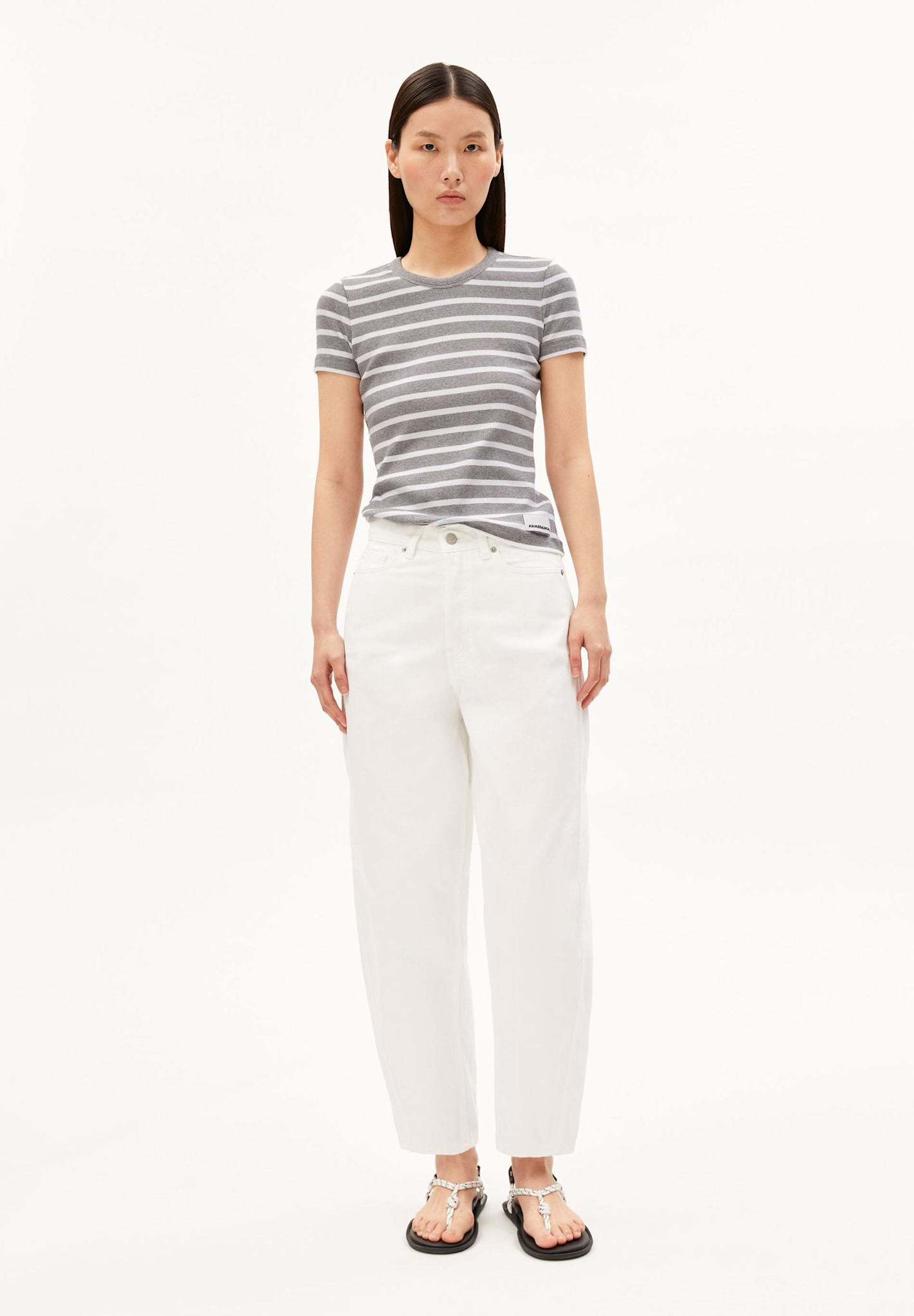 Armedangels Armedangels, Kardaa Stripe, silver melange-white, M