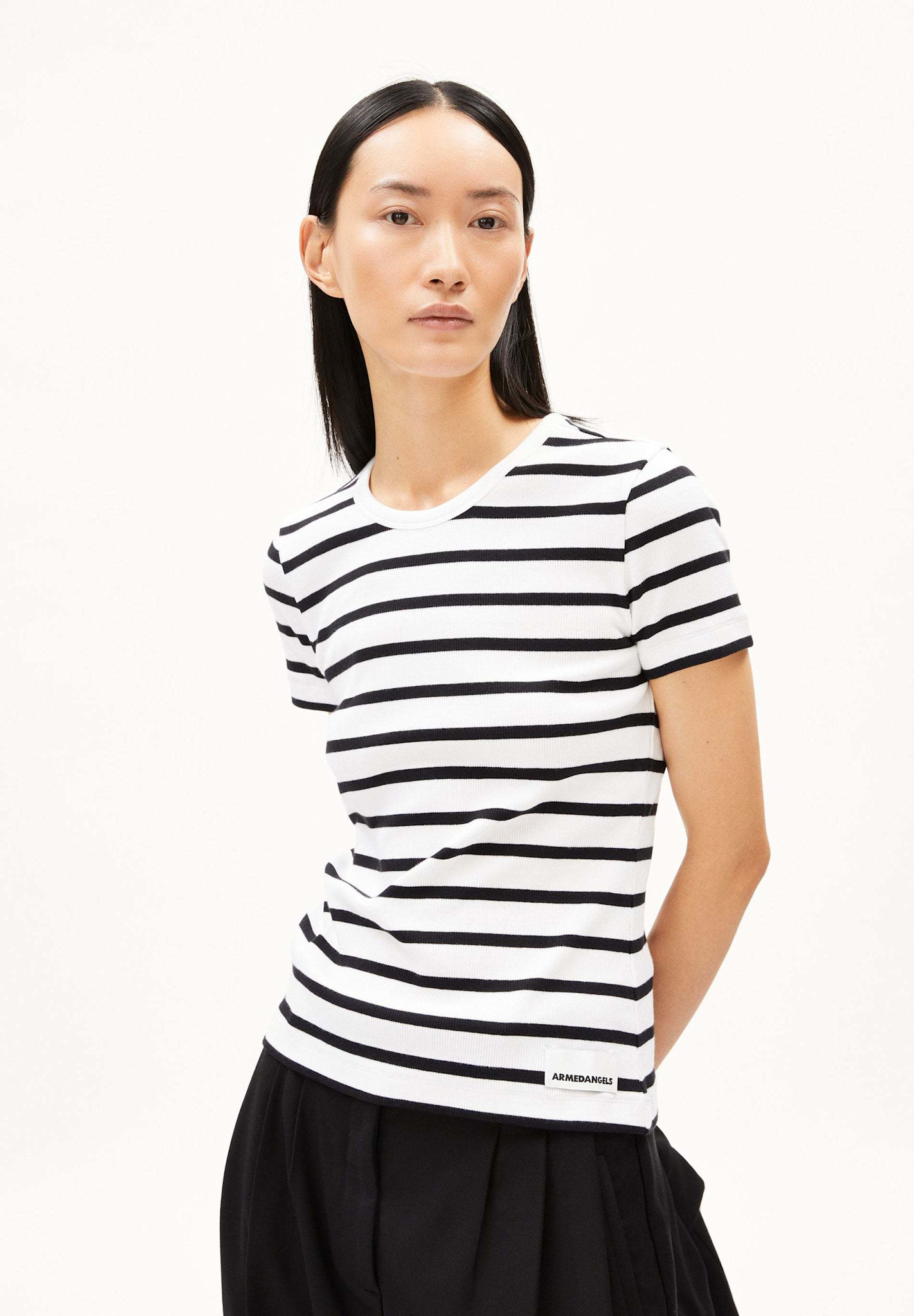 Armedangels Armedangels, Kardaa Stripes, white-black, S