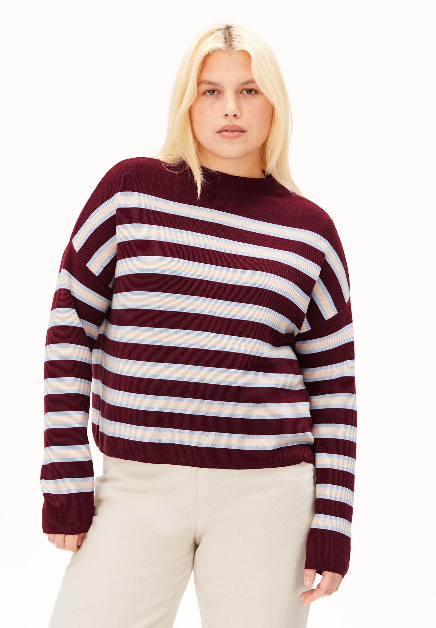 Armedangels Armedangels, Merinaa, velvet red-soft blue-oatmilk, S