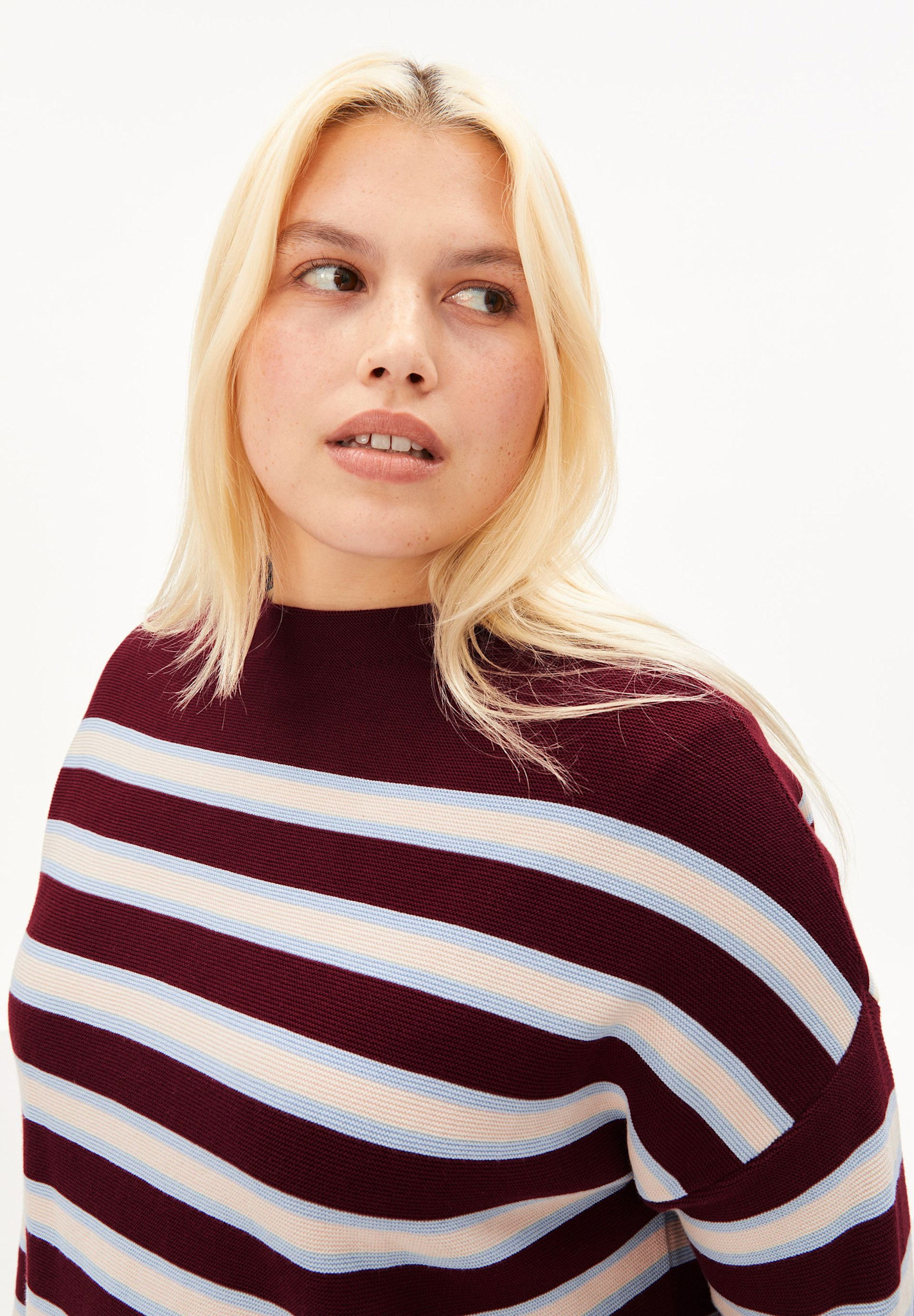 Armedangels Armedangels, Merinaa, velvet red-soft blue-oatmilk, S