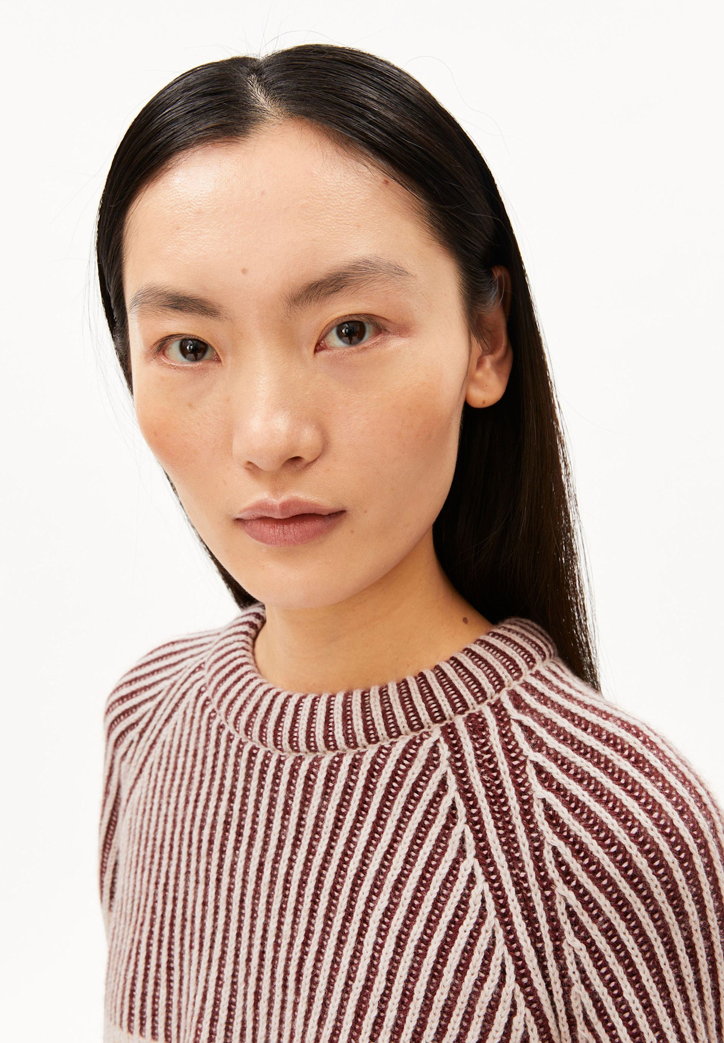Armedangels Armedangels, Rib Striped Sweater, honey mel.-velvet red, L
