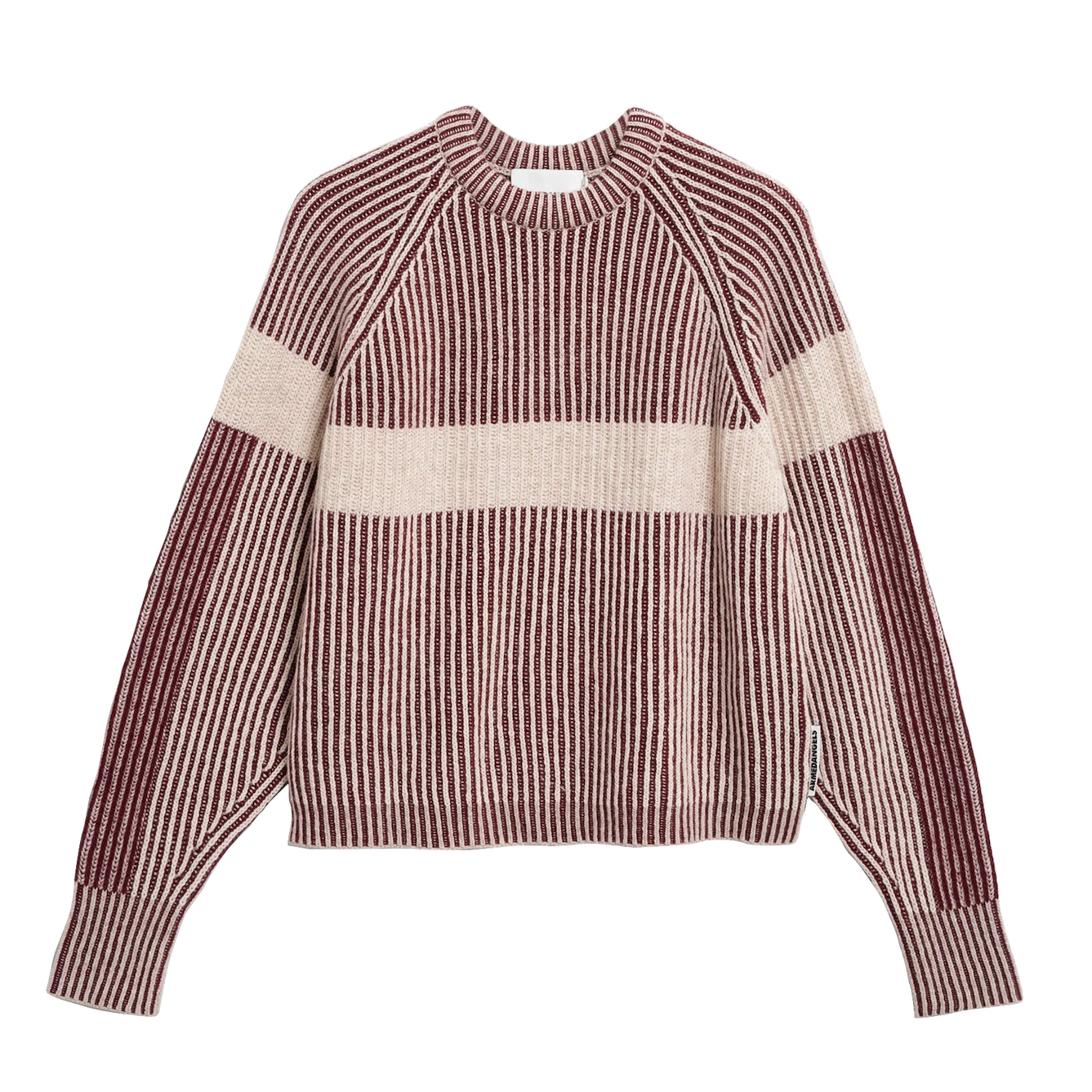 Armedangels Armedangels, Rib Striped Sweater, honey mel.-velvet red, M