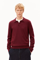 Armedangels Armedangels, Knit LS Poloshirt, velvet red, XL