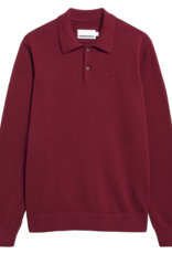 Armedangels Armedangels, Knit LS Poloshirt, velvet red, L