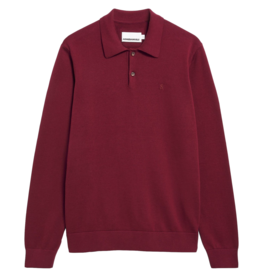 Armedangels Armedangels, Knit LS Poloshirt, velvet red, S