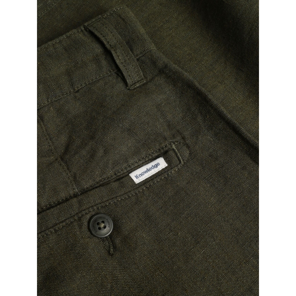 KnowledgeCotton Apparel KnowledgeCotton, Chuck Linen Pants, burned olive, 32/32