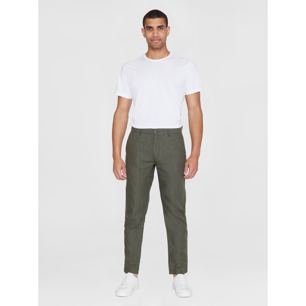 KnowledgeCotton Apparel KnowledgeCotton, Chuck Linen Pants, burned olive, 30/32