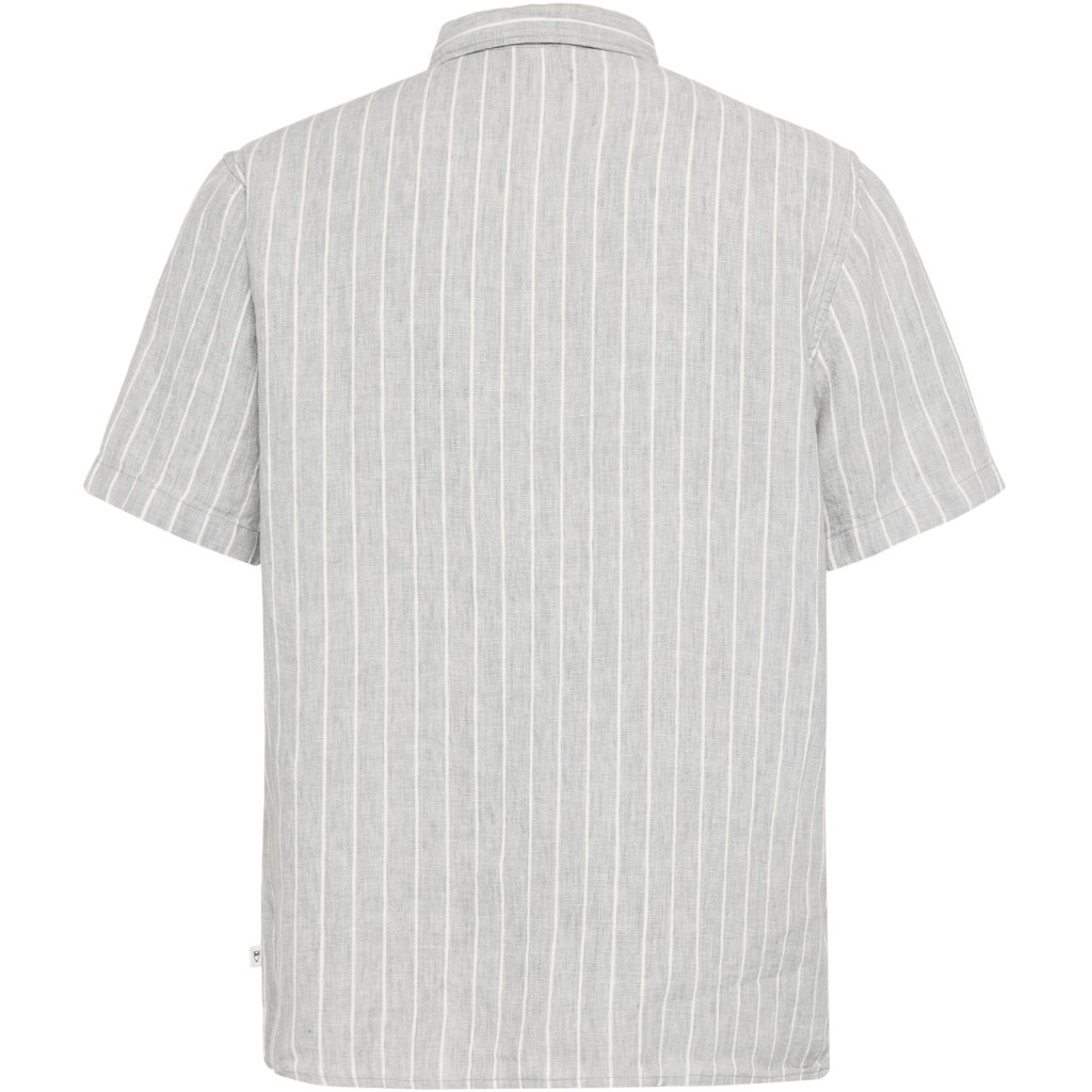 KnowledgeCotton Apparel KnowledgeCotton, Relaxed Linen Stripe SS Shirt, grey, L
