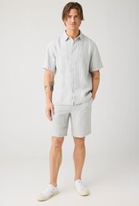 KnowledgeCotton Apparel KnowledgeCotton, Relaxed Linen Stripe SS Shirt, grey, M