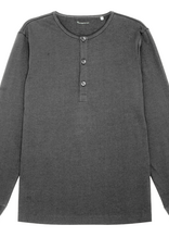 KnowledgeCotton Apparel KnowledgeCotton, Heavy Jersey Henley LS, dark grey mel., M