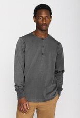 KnowledgeCotton Apparel KnowledgeCotton, Heavy Jersey Henley LS, dark grey mel., M