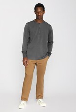 KnowledgeCotton Apparel KnowledgeCotton, Heavy Jersey Henley LS, dark grey mel., S