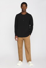 KnowledgeCotton Apparel KnowledgeCotton, Heavy Jersey Henley LS, black jet, XL
