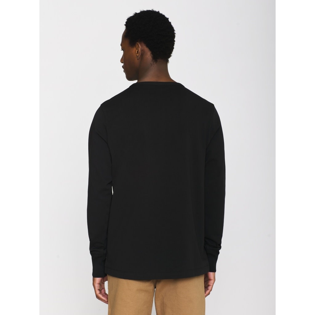 KnowledgeCotton Apparel KnowledgeCotton, Heavy Jersey Henley LS, black jet, L