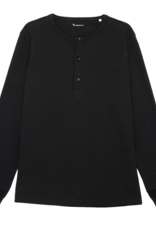 KnowledgeCotton Apparel KnowledgeCotton, Heavy Jersey Henley LS, black jet, M