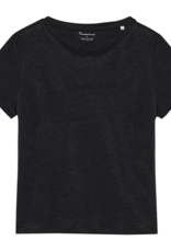 KnowledgeCotton Apparel KnowledgeCotton, Linen T-Shirt, black jet, S