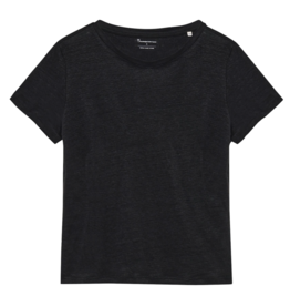 KnowledgeCotton Apparel KnowledgeCotton, Linen T-Shirt, black jet, S