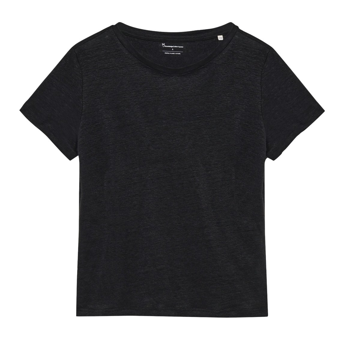 KnowledgeCotton Apparel KnowledgeCotton, Linen T-Shirt, black jet, S