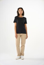 KnowledgeCotton Apparel KnowledgeCotton, Linen T-Shirt, black jet, S