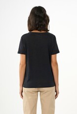 KnowledgeCotton Apparel KnowledgeCotton, Linen T-Shirt, black jet, S