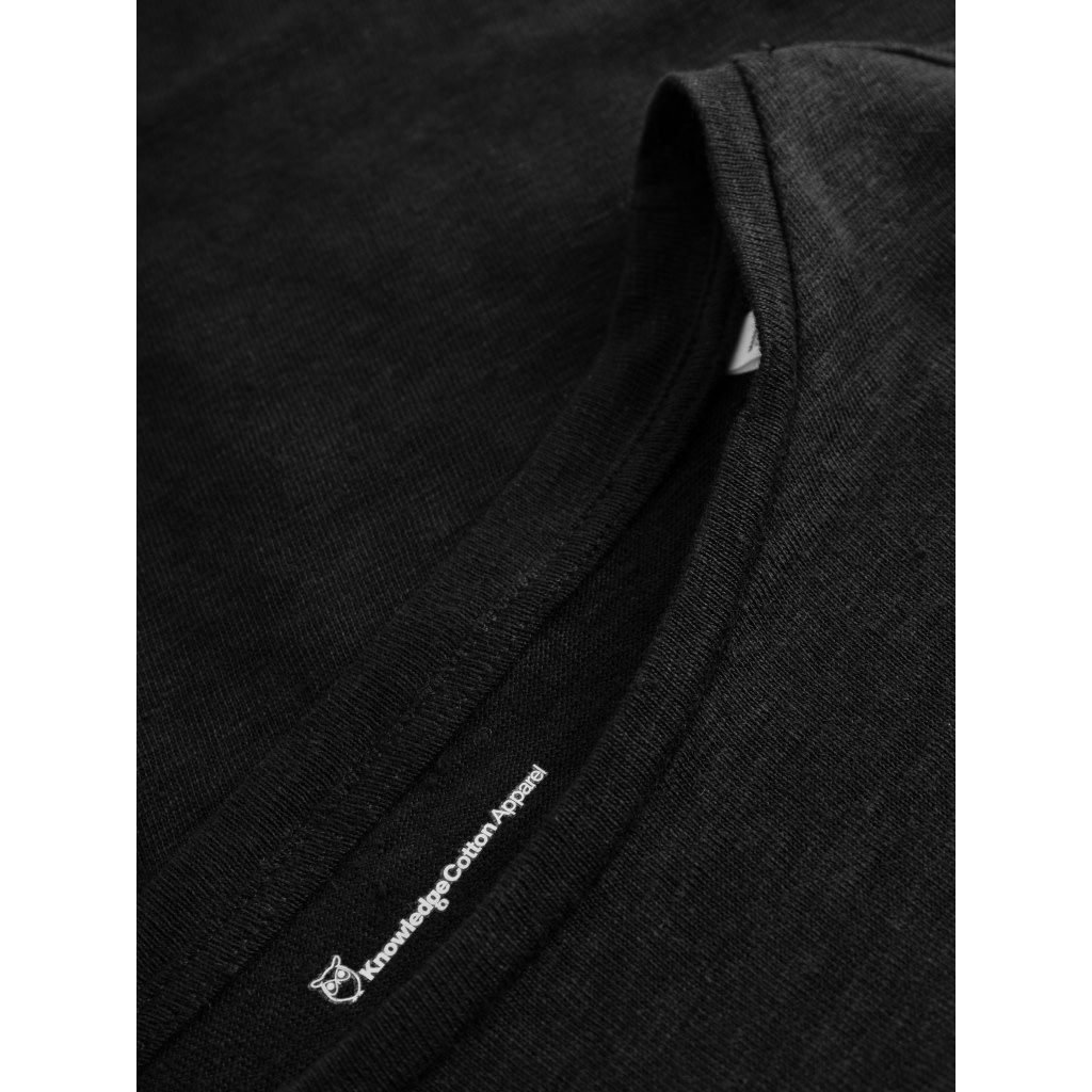 KnowledgeCotton Apparel KnowledgeCotton, Linen T-Shirt, black jet, S