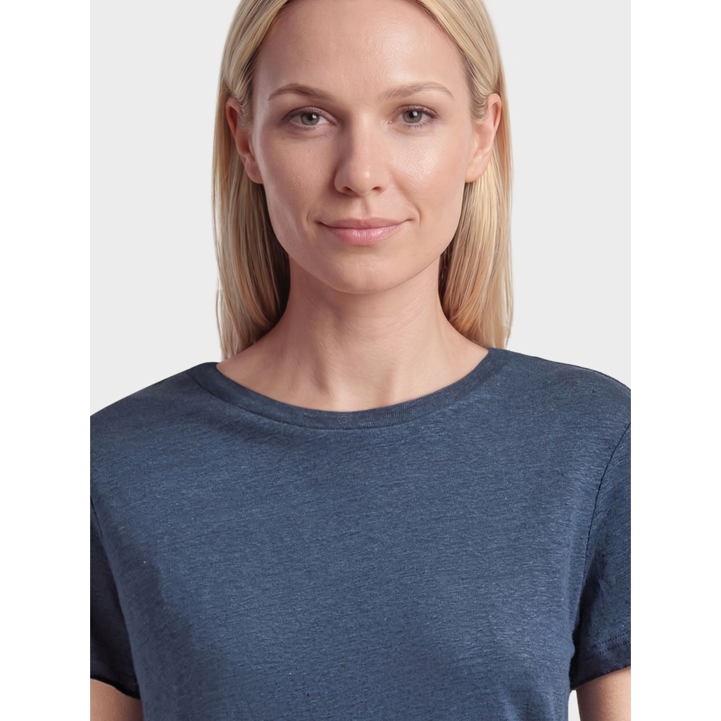 KnowledgeCotton Apparel KnowledgeCotton, Linen T-Shirt, total eclipse, XS