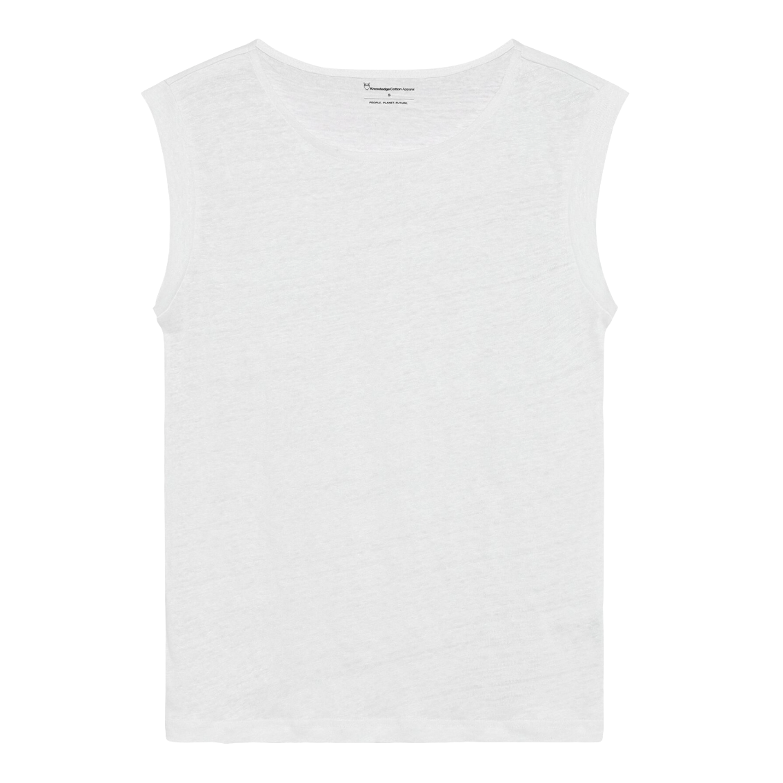 KnowledgeCotton Apparel KnowledgeCotton, Linen Sleeveless T-Shirt, bright white, M