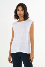 KnowledgeCotton Apparel KnowledgeCotton, Linen Sleeveless T-Shirt, bright white, M