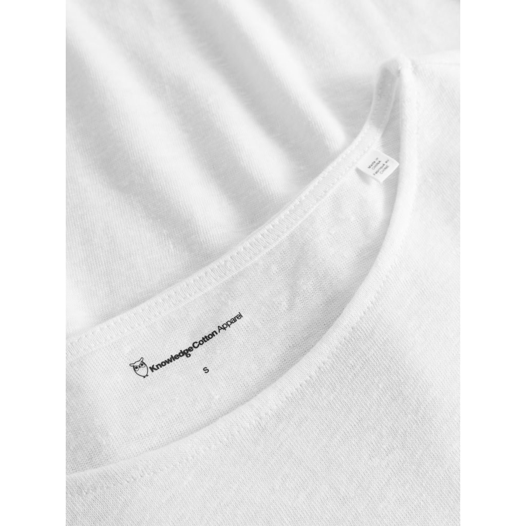 KnowledgeCotton Apparel KnowledgeCotton, Linen Sleeveless T-Shirt, bright white, S
