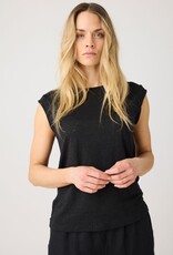 KnowledgeCotton Apparel KnowledgeCotton, Linen Sleeveless T-Shirt, black jet, M