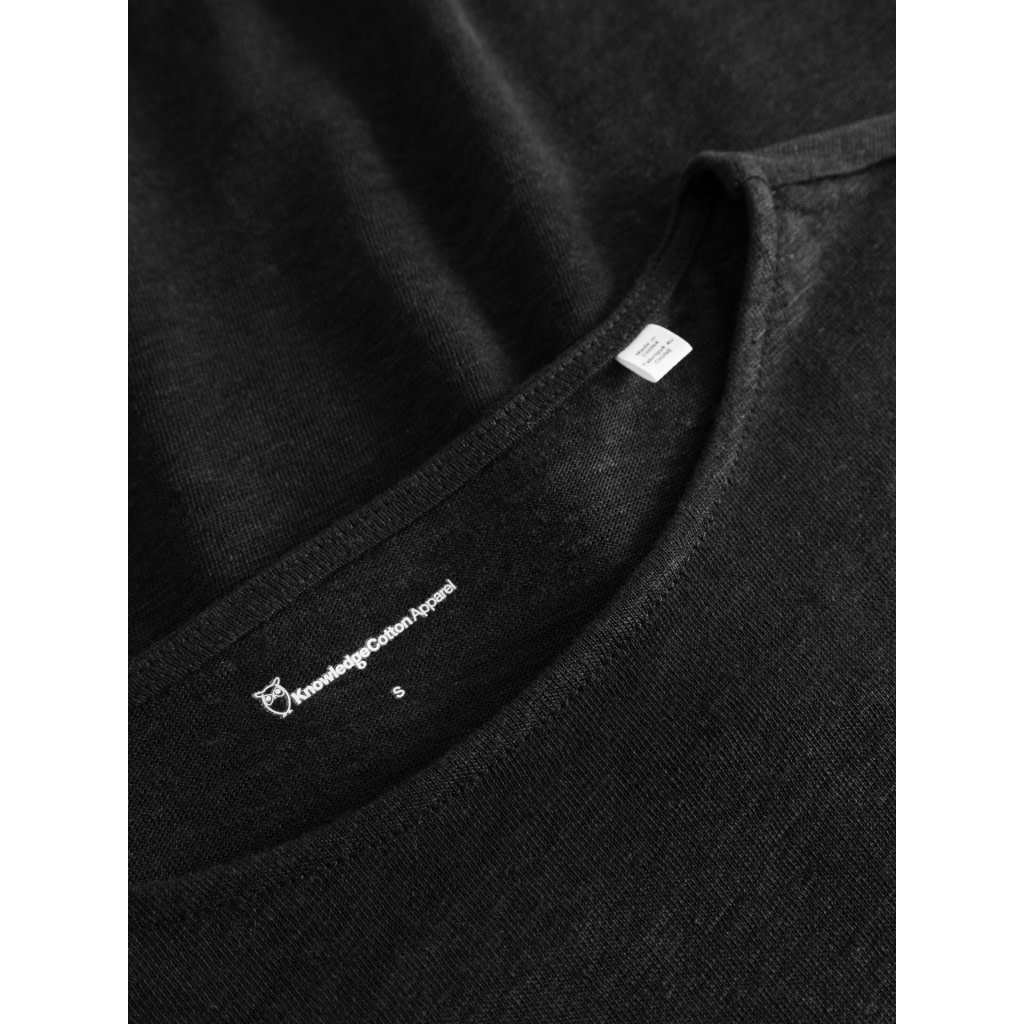 KnowledgeCotton Apparel KnowledgeCotton, Linen Sleeveless T-Shirt, black jet, M
