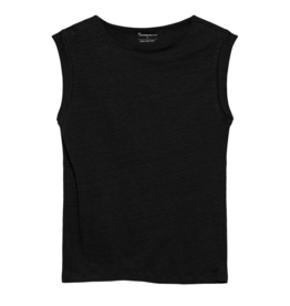KnowledgeCotton Apparel KnowledgeCotton, Linen Sleeveless T-Shirt, black jet, XS