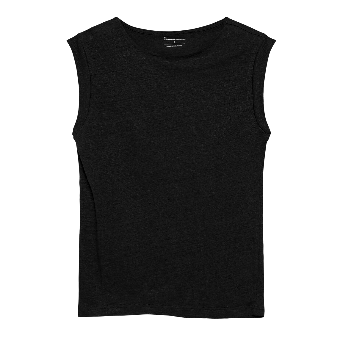 KnowledgeCotton Apparel KnowledgeCotton, Linen Sleeveless T-Shirt, black jet, XS