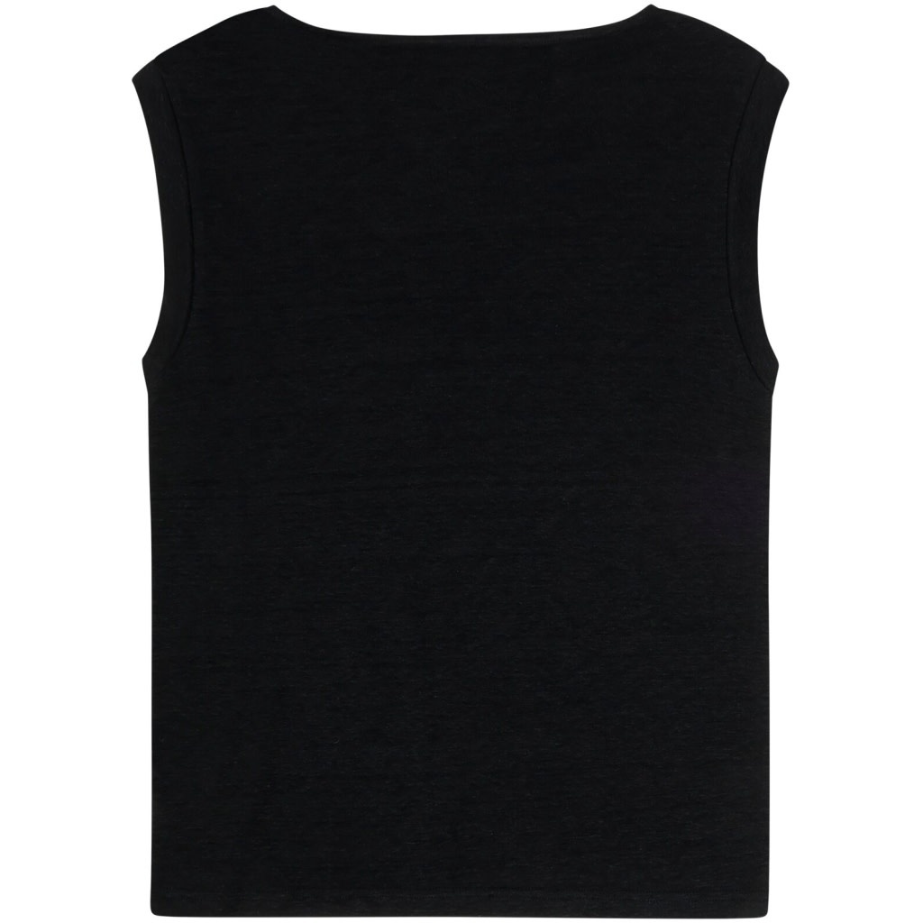 KnowledgeCotton Apparel KnowledgeCotton, Linen Sleeveless T-Shirt, black jet, XS