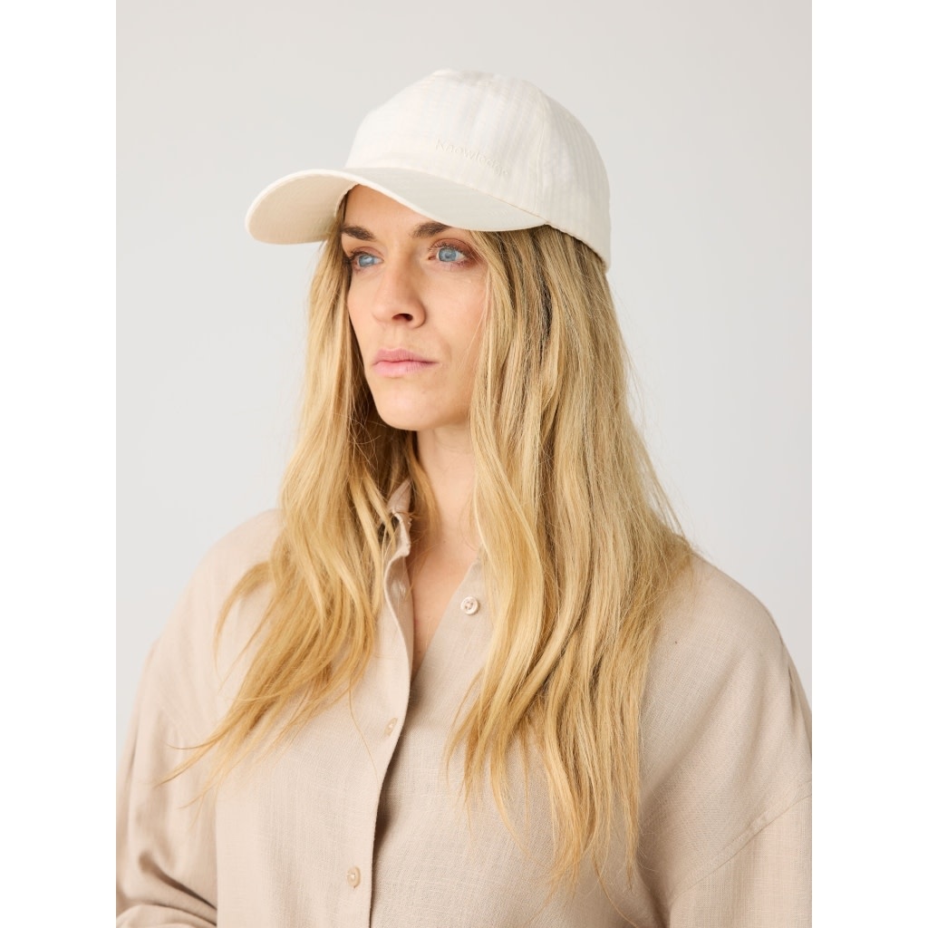 KnowledgeCotton Apparel KnowledgeCotton, Seersucker Cap, egret